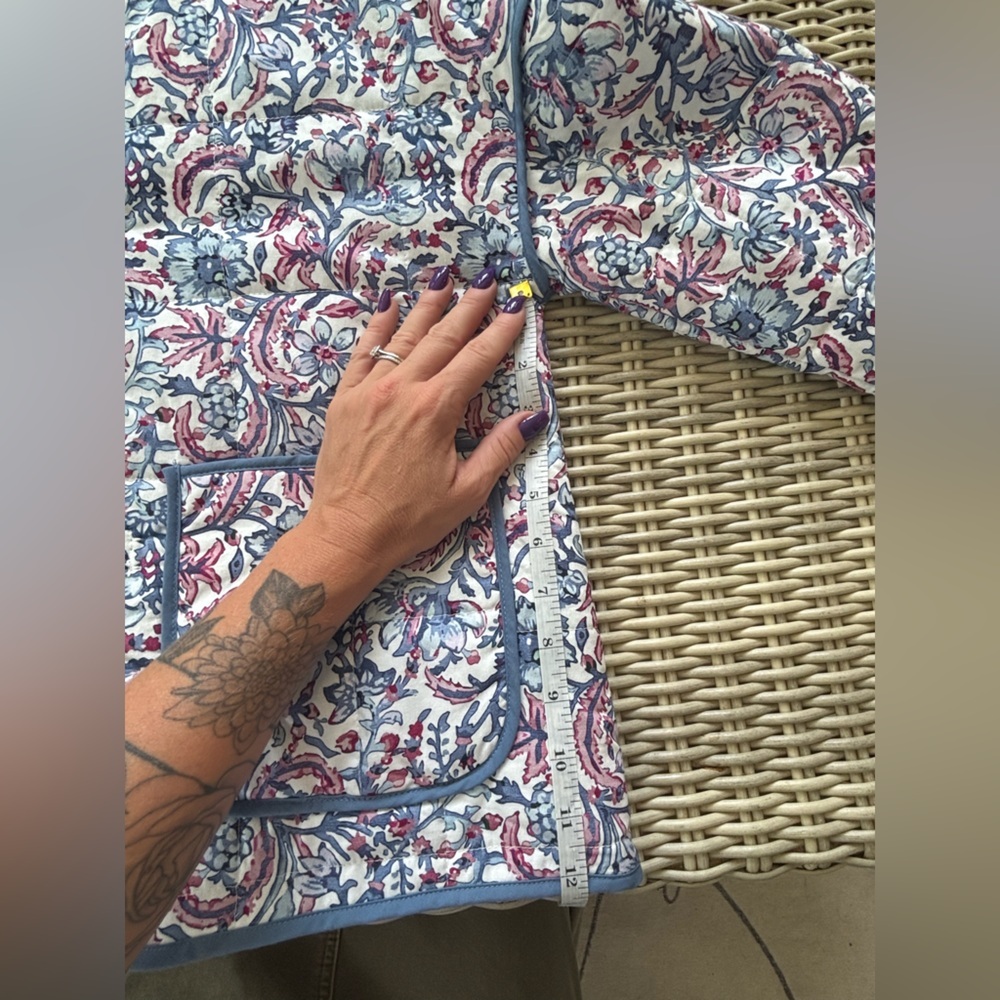 7 For All Man Kind Quilted Floral Boxy Jacket small boho cottagecore‎ layered - Picture 10 of 10